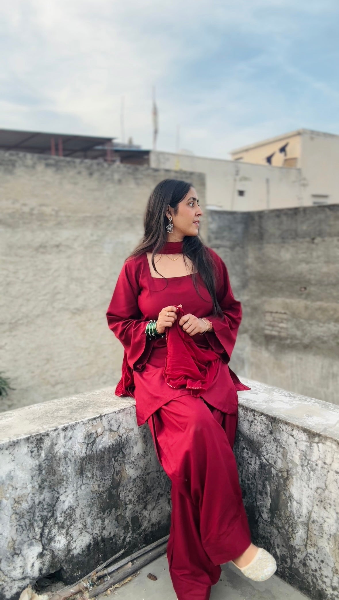 Classic Maroon Kurta Farsi Salwar Set