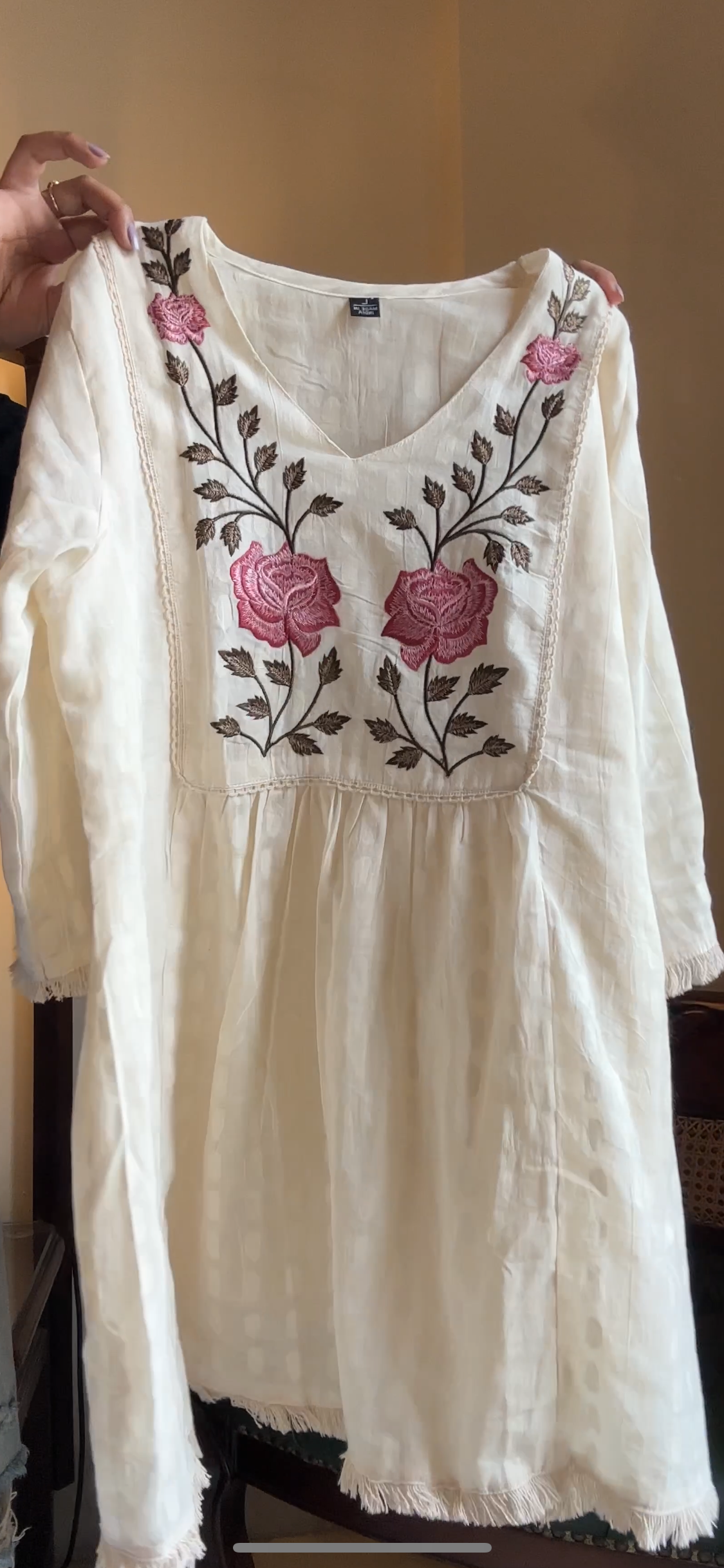Cotton Embroidered Short Kurti